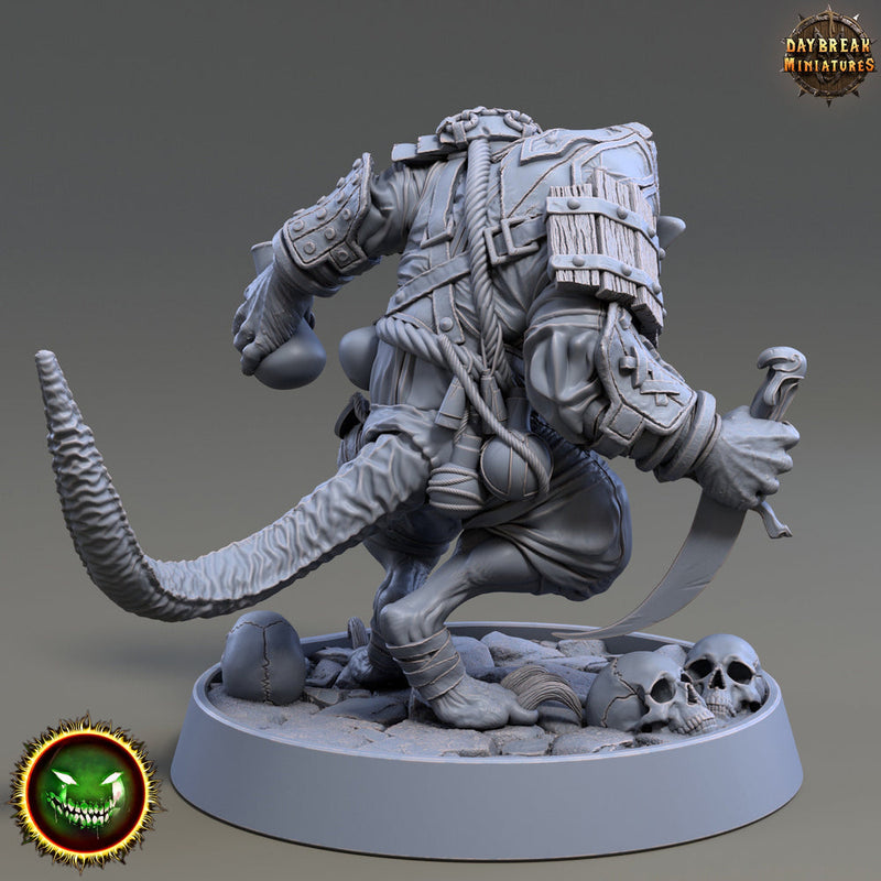 Wererat Assassin Rogue, Ratfolk, Ratman |Resin| Dungeons and Dragons 5e | 28mm,32mm,54m,75mm Scales | Pathfinder D&D | Daybreak Miniatures - Only-Games