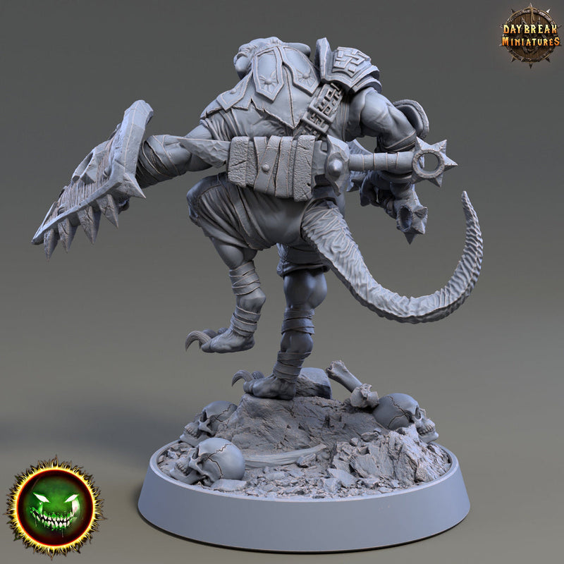Wererat Sword and Shield, Ratfolk, Ratman |Resin| Dungeons and Dragons 5e | 28mm,32mm,54m,75mm Scales | Pathfinder D&D | Daybreak Miniatures - Only-Games