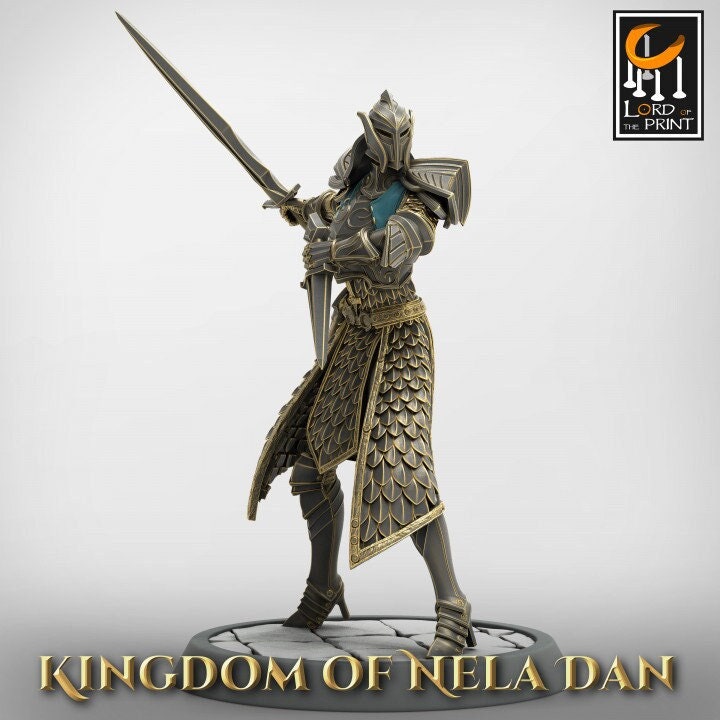 High Elf Helm Ranger Fighter Sword Dagger, Moon Elf,  Eladrin Unpainted  | 28mm, 32mm,54mm,75mm Scales | Dungeons and Dragons | Pathfinder | - Only-Games