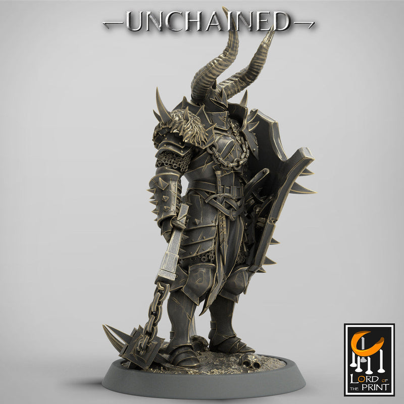 Fighter Flail, Light Soldier, Oathbreaker Paladin,  Unpainted Miniature | 28mm, 32mm,54mm,75mm Scales | Dungeons and Dragons | Pathfinder | - Only-Games