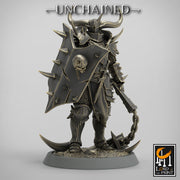 Fighter Flail, Light Soldier, Oathbreaker Paladin,  Unpainted Miniature | 28mm, 32mm,54mm,75mm Scales | Dungeons and Dragons | Pathfinder | - Only-Games