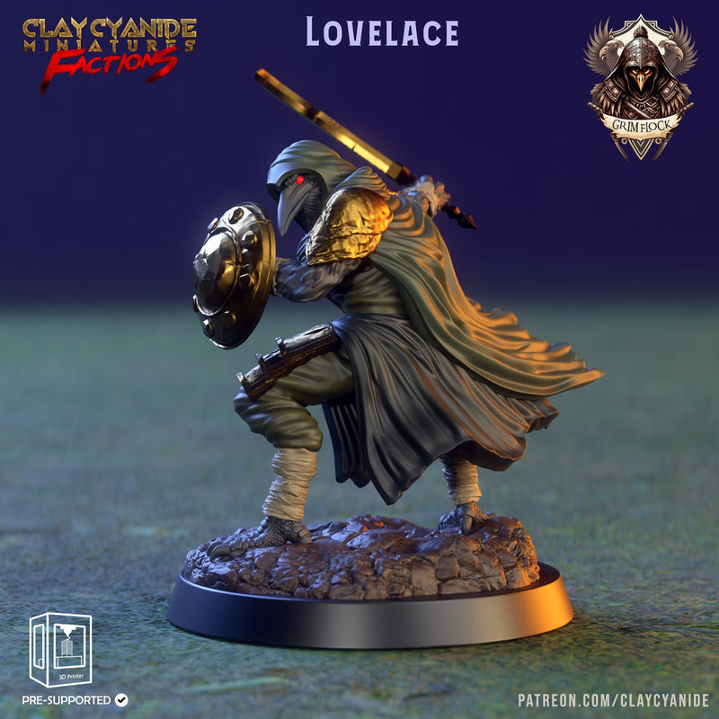 Kenku, Raven Folk Aarakocra  Fighter Ranger Paladin Cleric| 28mm, 32mm,54mm,75mm Scale Resin Miniature | Dungeons and Dragons | Clay Cyanide - Only-Games
