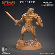 Werewolf Fighter, Wolf Folk, Wolfkind | 28mm, 32mm,75mm Scales | Resin Miniature | Dungeons and Dragons | Figure for painting |Pathfinder | - Only-Games