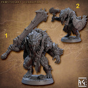 Lizardfolk, Lizardman, Fighter, Range, Paladin PC NPC  | 28mm,32mm,54mm,75mm Scale Resin Miniature | Dungeons and Dragons |Artisan Guild - Only-Games
