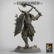 Fighter Flail, Light Soldier, Oathbreaker Paladin,  Unpainted Miniature | 28mm, 32mm,54mm,75mm Scales | Dungeons and Dragons | Pathfinder | - Only-Games
