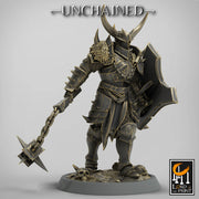 Fighter Flail, Light Soldier, Oathbreaker Paladin,  Unpainted Miniature | 28mm, 32mm,54mm,75mm Scales | Dungeons and Dragons | Pathfinder | - Only-Games