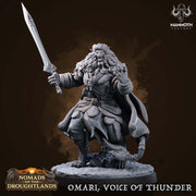 Leonin Lion Folk Barbarian, Fighter Unpainted | 28mm,32mm,54mm,75mm Scale | Resin | Dungeons and Dragons D&D 5e  | Pathfinder |Flesh of Gods - Only-Games