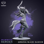Tiefling Female Fighter, Assassin, Monk Two Weapon Style | 28mm, 32mm, 75mm Scale Resin Miniature | Dungeons and Dragons | Mammoth Factory - Only-Games