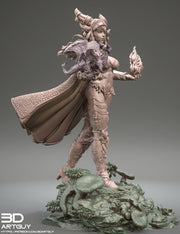 Tiefling Pinup Female Dragon Familiar Sorcerer Warlock PC or NPC | 28mm, 32mm, 50mm,75mm,100mm | Dungeons and Dragons | Pathfinder |3DArtGuy - Only-Games