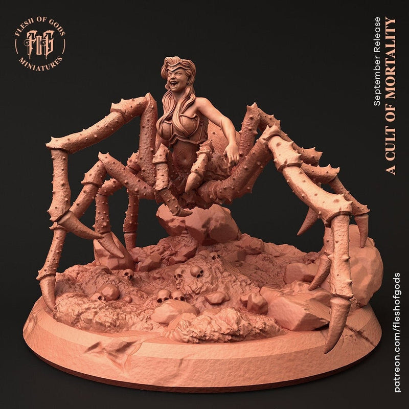 Female Drider Dark Elf Lolth Monstrosity | 28mm and 32mm Scale. | DnD Miniature | Drow Rider | Miniature for Dungeons and Dragons| - Only-Games