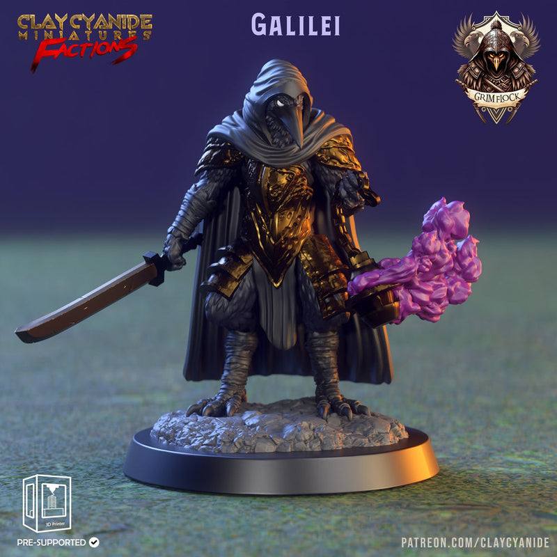 Kenku, RavenFolk Aarakocra Eldritch Knight, Hexblade, Cleric | 28mm, 32mm,54mm,75mm Scale Resin Mini | Dungeons and Dragons | Clay Cyanide - Only-Games