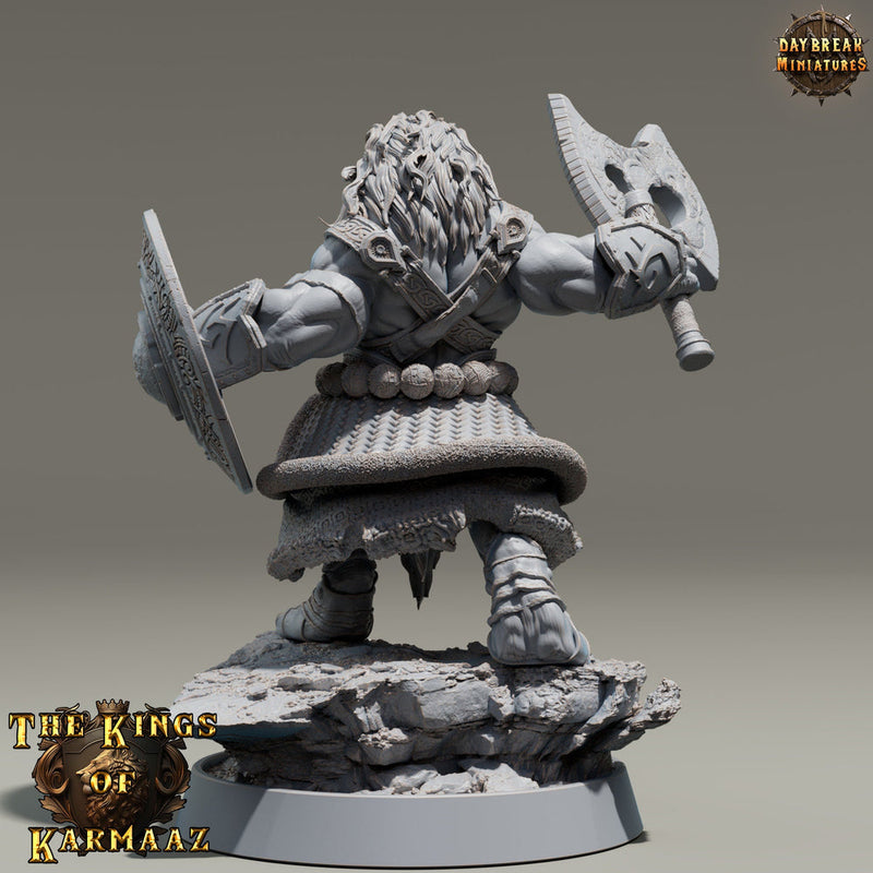 Leonin LionFolk Fighter Barbarian | 28mm, 32mm, 54mm, 75mm Scales,100mm Tall | Dungeons and Dragons D&D 5e | Pathfinder| Daybreak Miniatures - Only-Games