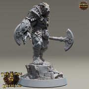 Leonin LionFolk Fighter Barbarian | 28mm, 32mm, 54mm, 75mm Scales,100mm Tall | Dungeons and Dragons D&D 5e | Pathfinder| Daybreak Miniatures - Only-Games