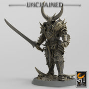 Fighter Sword, Light Soldier, Oathbreaker Paladin,  Unpainted Miniature| 28mm, 32mm,54mm,75mm,100mm Scales |Dungeons and Dragons Pathfinder - Only-Games