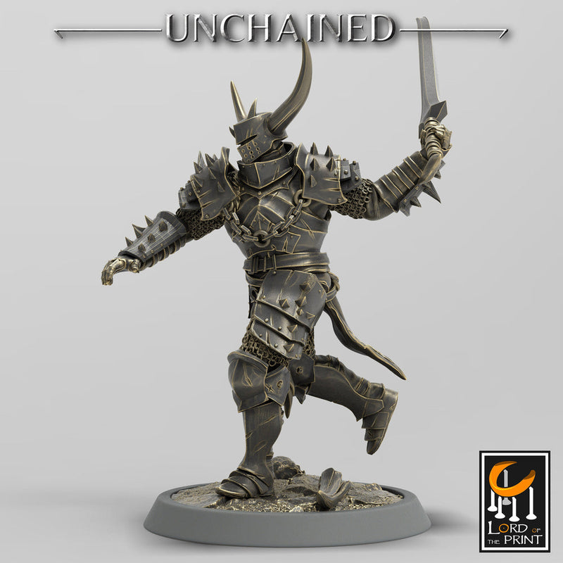 Fighter Sword, Light Soldier, Oathbreaker Paladin,  Unpainted Miniature| 28mm, 32mm,54mm,75mm,100mm Scales |Dungeons and Dragons Pathfinder - Only-Games