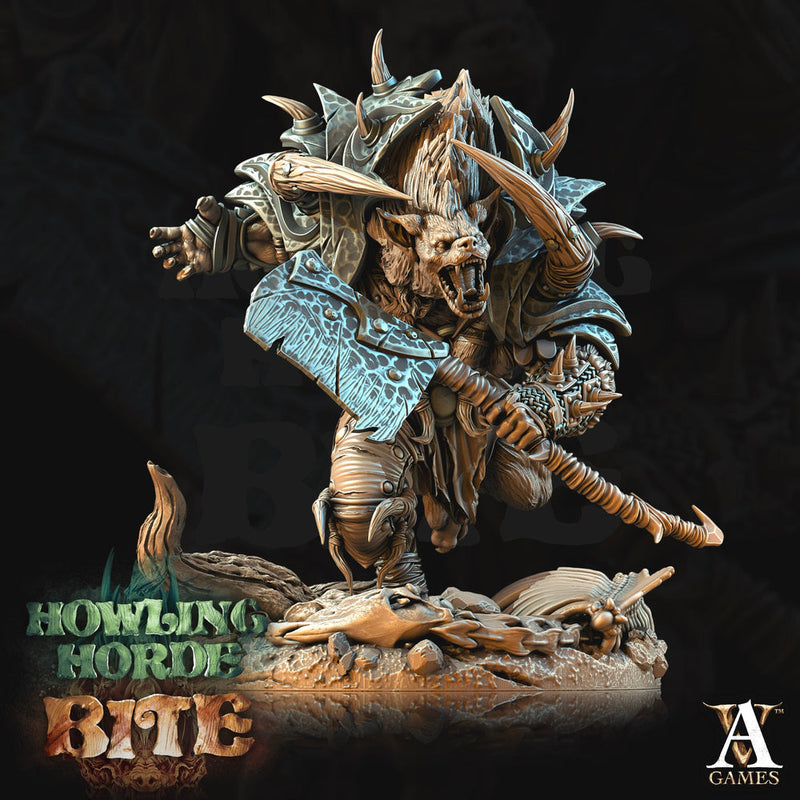 Gnoll Barbarian Brute w/ Axe  | Resin Miniature | Dungeons and Dragons | 28mm,32mm, 54mm,75mm Scales |Pathfinder hyena | D&D 5e| Archvillain - Only-Games