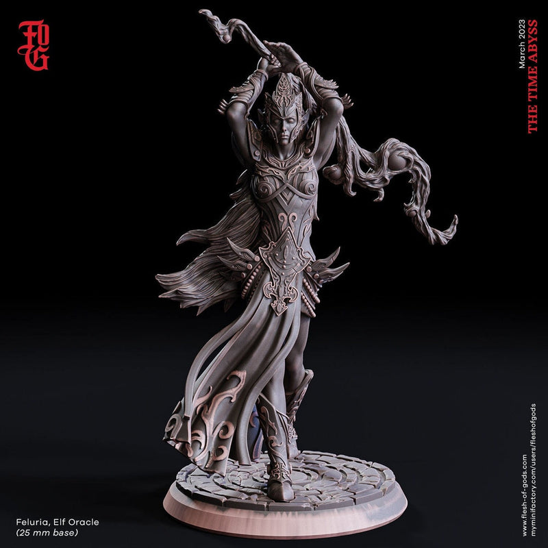 Female Elf Druid Wizard, Cleric PC NPC | 28mm, 32mm,54mm, 75mm, 100mm Scale Resin Mini | Dungeons and Dragons| Flesh of Gods - Only-Games