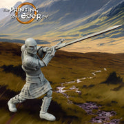 Human Highlander Ranger Fighter | Miniature | 28mm, 32mm, 54mm,75mm,100mm Scale | Pathfinder Figure| DnD | Human Ranger Figurine unpainted | - Only-Games