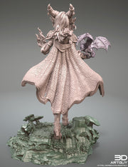 Tiefling Pinup Female Dragon Familiar Sorcerer Warlock PC or NPC | 28mm, 32mm, 50mm,75mm,100mm | Dungeons and Dragons | Pathfinder |3DArtGuy - Only-Games