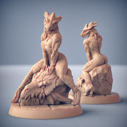 Lusty Dragonborn Draconian Maid | 28mm, 32mm, 54mm, 75mm Scale Resin Miniature | Dungeons and Dragons D&D 5e | Pathfinder | Artisan Guild - Only-Games