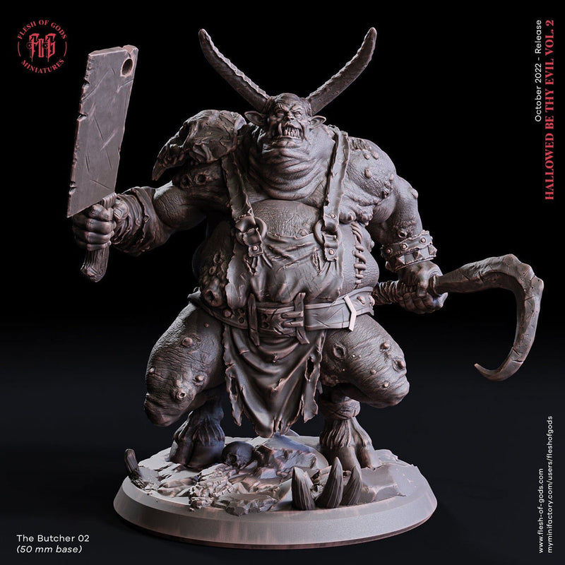 The Butcher Demon | 28mm Scale | 32mm Scale | 75mm Scale  - Boss Monster Mini - Minis - D&D 5e - Pathfinder  Figurine | Flesh of Gods - Only-Games