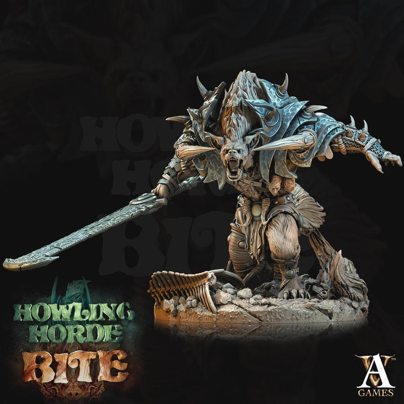 Gnoll Barbarian Brute w/Sword | Resin Miniature | Dungeons and Dragons | 28mm,32mm, 54mm,75mm Scales |Pathfinder hyena | D&D 5e| Archvillain - Only-Games