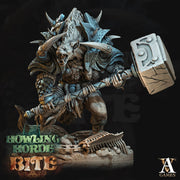 Gnoll Barbarian Brute w/Hammer | Resin Miniature | Dungeons and Dragons |28mm,32mm, 54mm,75mm Scales |Pathfinder hyena | D&D 5e| Archvillain - Only-Games