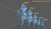 Human Highlander Ranger Fighter | Miniature | 28mm, 32mm, 54mm,75mm,100mm Scale | Pathfinder Figure| DnD | Human Ranger Figurine unpainted | - Only-Games