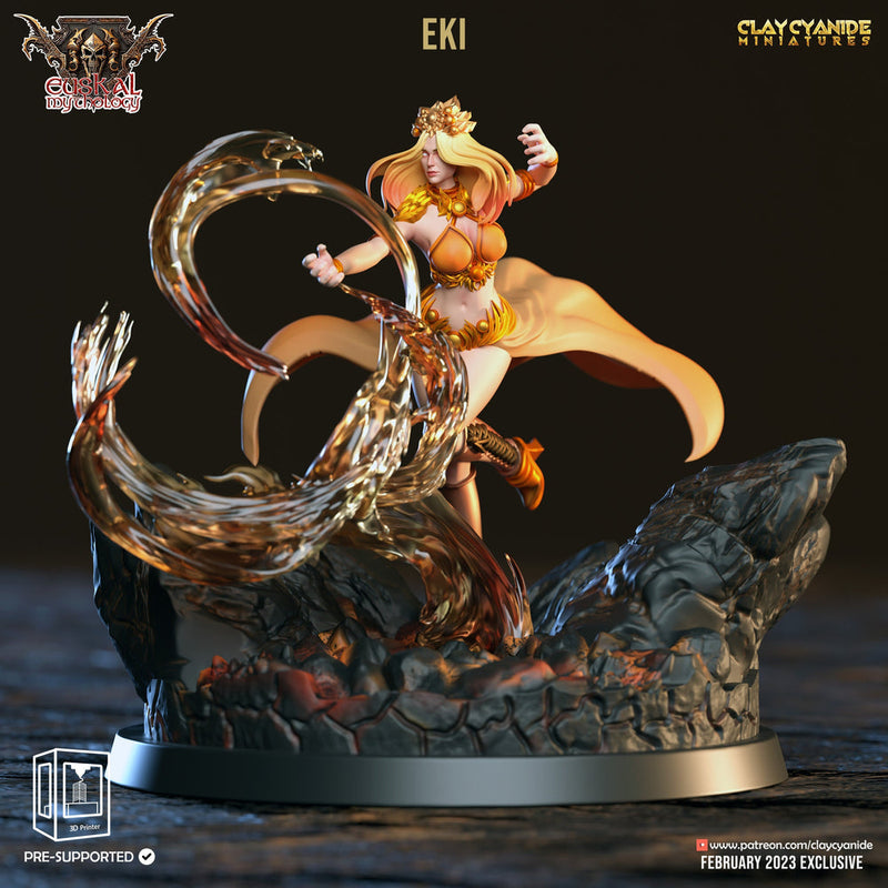 Female Human Druid Circle of Wildfire, Sorcerer | 28mm, 32mm, 54mm, 75mm,100mm Scale Resin Miniature | Dungeons and Dragons | Pathfinder | - Only-Games