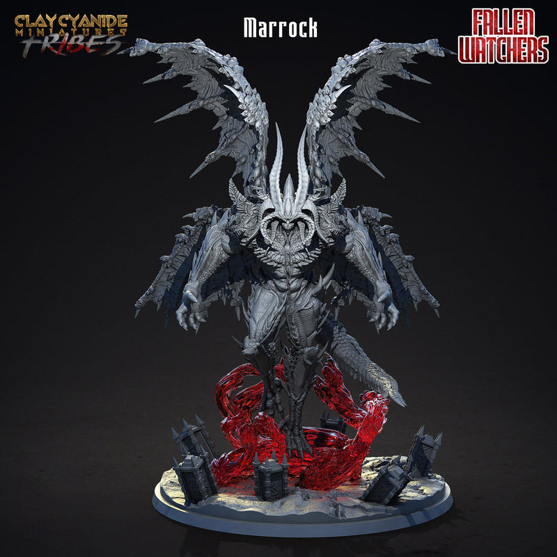 Marrock Demon Fallen | 28mm,32 mm Scales| 75mm, 100mm Bases |  Resin Miniature | Dungeons and Dragons | Pathfinder | D&D 5e | Clay Cyanide - Only-Games