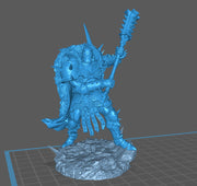 Human Chaos Fighter Oathbreaker Paladin, Unpainted Miniature | 28mm, 32mm,54mm,75mm,100mm Scales | Dungeons and Dragons | Archvillain Games - Only-Games