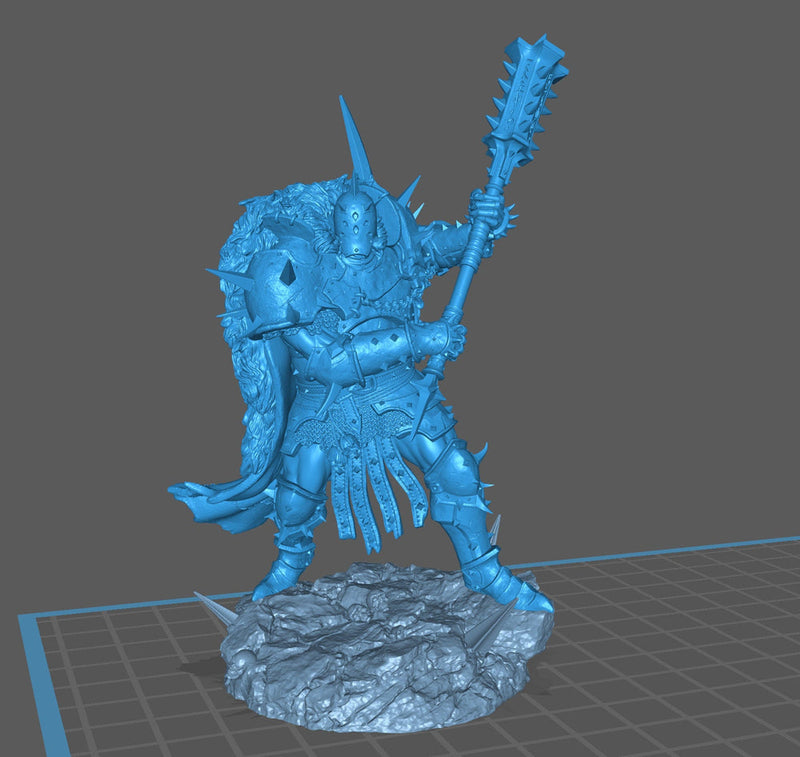 Human Chaos Fighter Oathbreaker Paladin, Unpainted Miniature | 28mm, 32mm,54mm,75mm,100mm Scales | Dungeons and Dragons | Archvillain Games - Only-Games