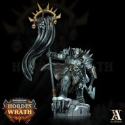 Human Oathbreaker Paladin Chaos Knight Sword & Banner Unpainted Miniature | 28mm, 32mm, 54mm,75mm Scales | Dungeons and Dragons | Pathfinder - Only-Games