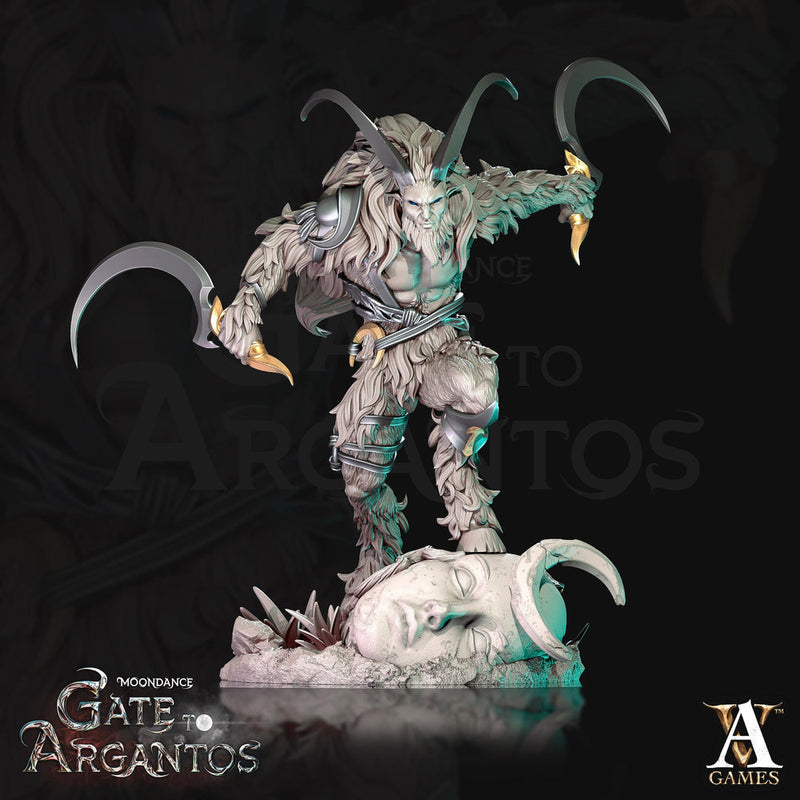 Satyr Warrior Hunter, Goat-Man PC NPC Fey Miniature | 28mm, 32mm, 75mm Scales | Dungeons and Dragons | Pathfinder | Archvillain Games - Only-Games