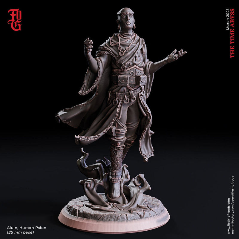Male Human Monk, Sorcerer, Psion PC NPC | 28mm, 32mm,54mm, 75mm, 100mm Scale Resin Mini | Dungeons and Dragons| Flesh of Gods - Only-Games