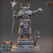 Human Druid, Cleric PC NPC Unpainted  | 28mm, 32mm, 54mm, 75mm Scales 100mm Tall | Dungeons and Dragons | Pathfinder | Daybreak Miniatures - Only-Games