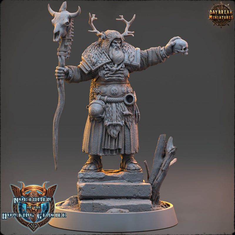 Human Druid, Cleric PC NPC Unpainted  | 28mm, 32mm, 54mm, 75mm Scales 100mm Tall | Dungeons and Dragons | Pathfinder | Daybreak Miniatures - Only-Games