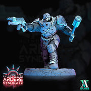 Arderite Heavy Infantry, Blind Faith, Ardere Syndicate | Sci-Fi Miniature 28mm,32mm Scales | 54mm, 75mm TALL | Resin Mini |Archvillain Games - Only-Games