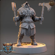 Viking Human Barbarian Berserker PC NPC | 28mm, 32mm, 54mm, 75mm Scales 100mm Tall | Dungeons and Dragons | Pathfinder | Daybreak Miniatures - Only-Games