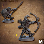 Goblin Fighter Bow Archer, Goblin Spear & Shield | 28mm, 32mm Scale, 54 tall, 75 tall Resin Miniature | Dungeons and Dragons | Artisan Guild - Only-Games