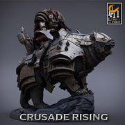 Human Paladin King Knight Templar on Armored Giant Bear, Cavalier PC NPC |  Dungeons and Dragons 5e  | 28mm,32mm,75mm Scale | Pathfinder | - Only-Games