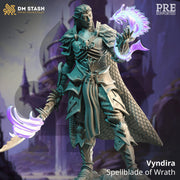High Elf Fighter Spell blade, Eldritch Knight, Moon Elf,  Eladrin Miniature | 28mm, 32mm,54mm,75mm, 100mm Scales | Dungeons and Dragons  5E - Only-Games