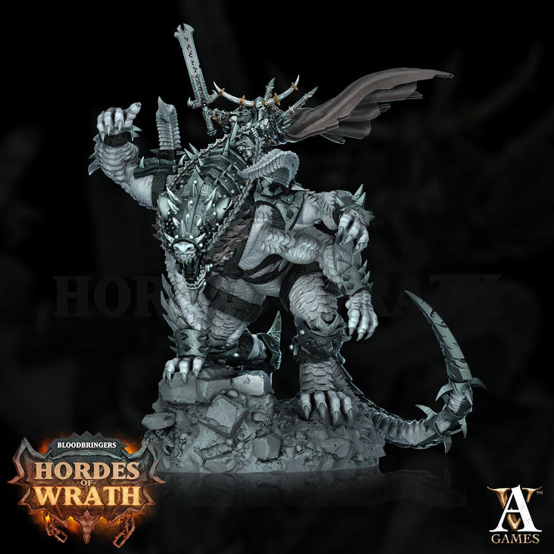 Chaos Lord on Demon Beast. Oathbreaker Paladin mounted | 80mmX 60mm Base | 28mm & 32mm Scales | Dungeons and Dragons | Archvillain Games - Only-Games