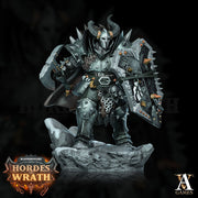 Human Oathbreaker Paladin Chaos Knight Axe & Shield Unpainted Miniature | 28mm, 32mm, 54mm,75mm, 100m Scales | D and D| Pathfinder - Only-Games