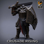 Paladin Knight Templar Unpainted Miniature | 28mm, 32mm,54mm,75mm, 100mm Scales | Dungeons and Dragons | Pathfinder | Lord of The Print - Only-Games
