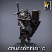 Paladin Knight Templar Unpainted Miniature | 28mm, 32mm,54mm,75mm, 100mm Scales | Dungeons and Dragons | Pathfinder | Lord of The Print - Only-Games