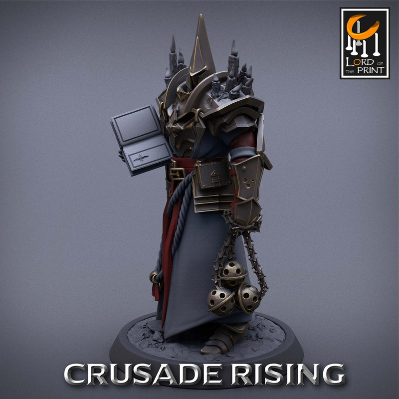 Cleric Inquisitor Knight Templar Unpainted Miniature | 28mm, 32mm,54mm,75mm,100mm Scales |Dungeons and Dragons Pathfinder |Lord of The Print - Only-Games