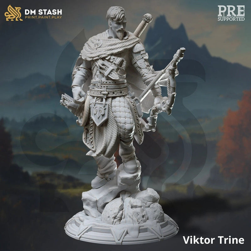 Human Male Ranger Fighter Rogue Sharpshooter Archer Miniature | 28mm,32mm,54mm,75mm,100mm Scales | Dungeons and Dragons Pathfinder |DM Stash - Only-Games