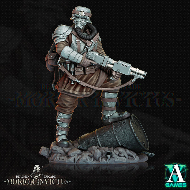 Sci-Fi Miniature Army Veterans |  28mm,32mm Scales | 54mm, 75mm TALL | Resin Mini | Morior Shocktrooper  | Archvillain Games - Only-Games