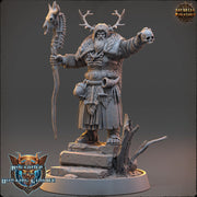 Human Druid, Cleric PC NPC Unpainted  | 28mm, 32mm, 54mm, 75mm Scales 100mm Tall | Dungeons and Dragons | Pathfinder | Daybreak Miniatures - Only-Games